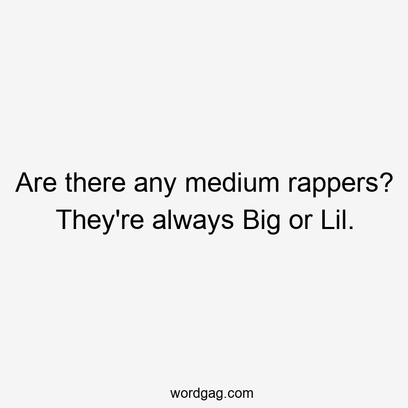 Are there any medium rappers? They’re always Big or Lil.