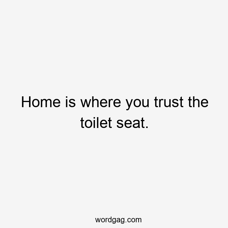 Home is where you trust the toilet seat.