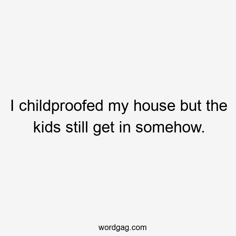 I childproofed my house but the kids still get in somehow.