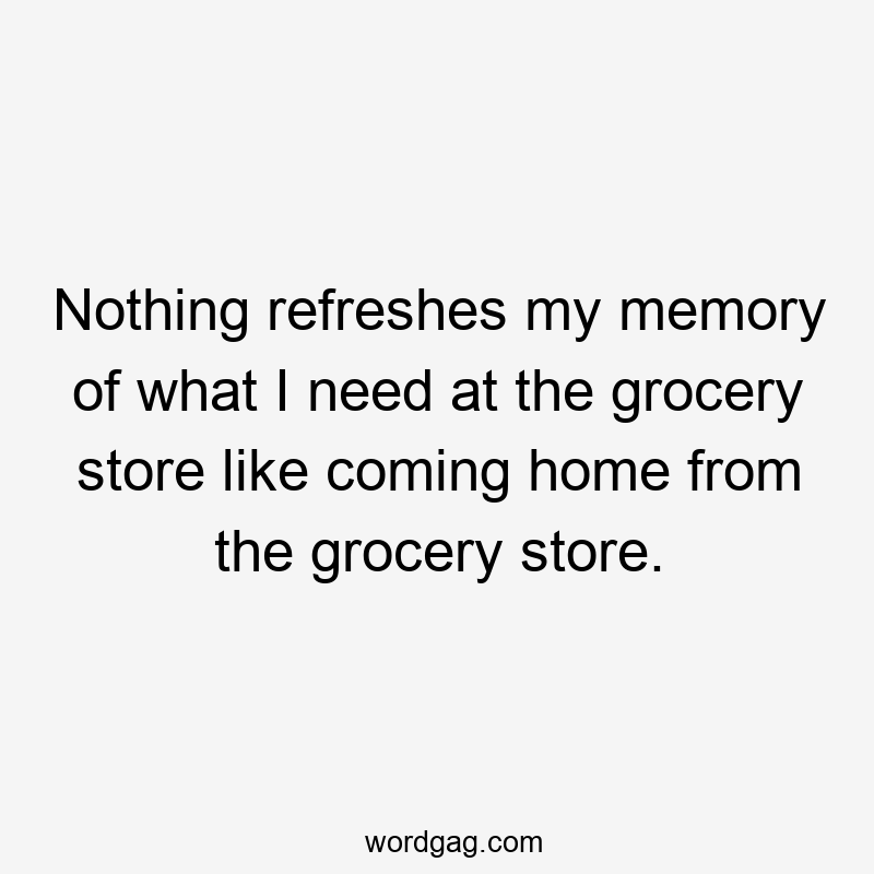 Nothing refreshes my memory of what I need at the grocery store like coming home from the grocery store.