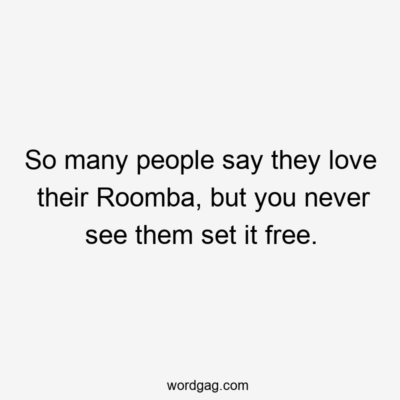 So many people say they love their Roomba, but you never see them set it free.