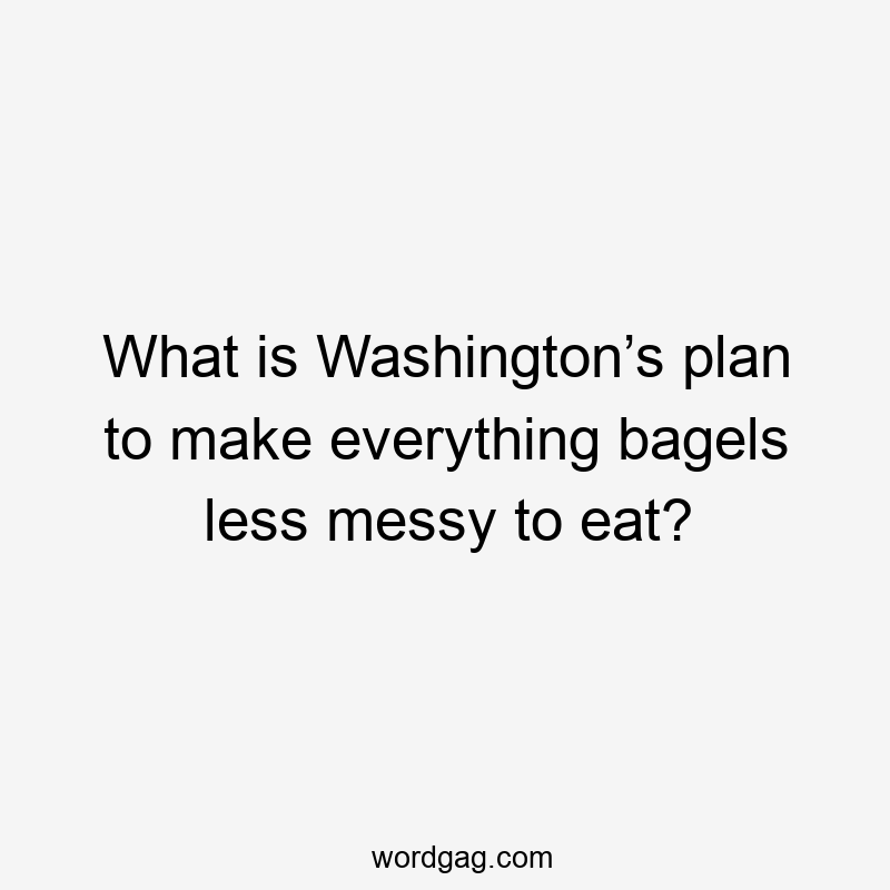 What is Washington’s plan to make everything bagels less messy to eat?