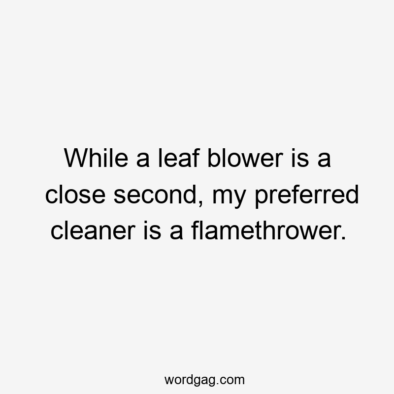 While a leaf blower is a close second, my preferred cleaner is a flamethrower.