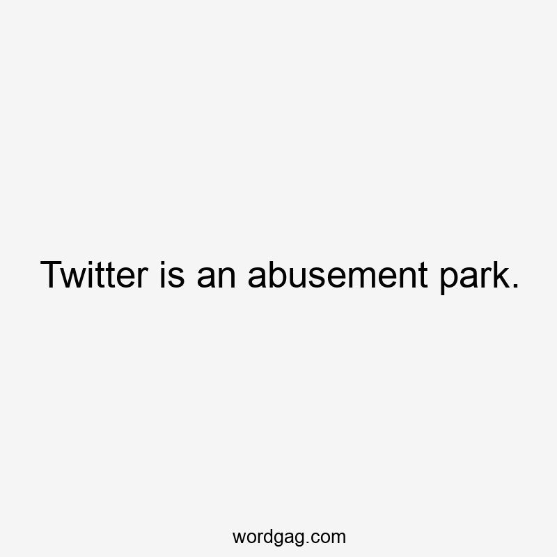 Twitter is an abusement park.