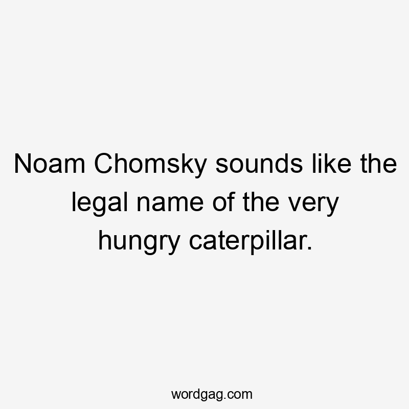 Noam Chomsky sounds like the legal name of the very hungry caterpillar.