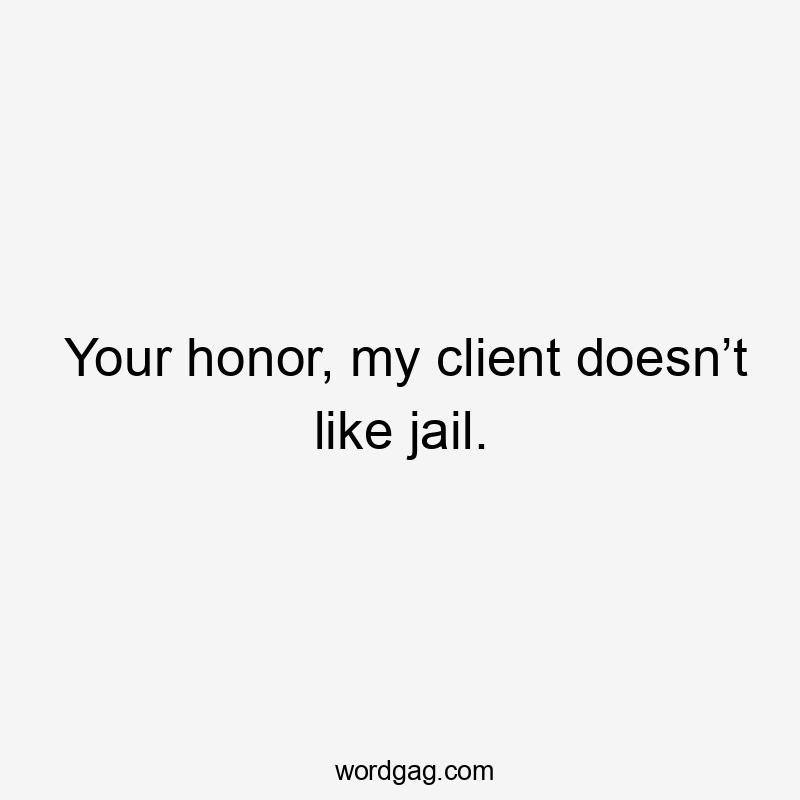 Your honor, my client doesn’t like jail.