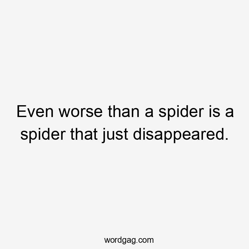 Even worse than a spider is a spider that just disappeared.