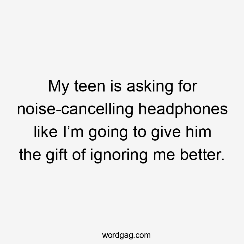 My teen is asking for noise-cancelling headphones like I’m going to give him the gift of ignoring me better.