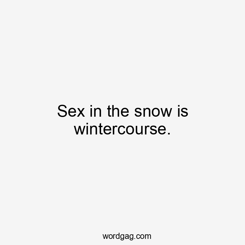 Sex in the snow is wintercourse.