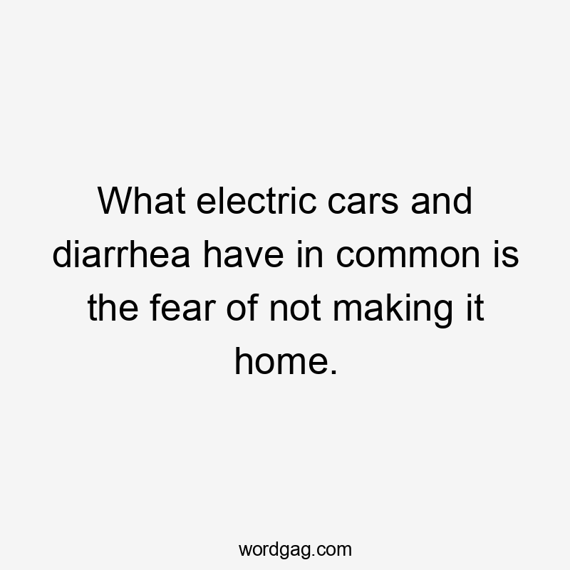 What electric cars and diarrhea have in common is the fear of not making it home.