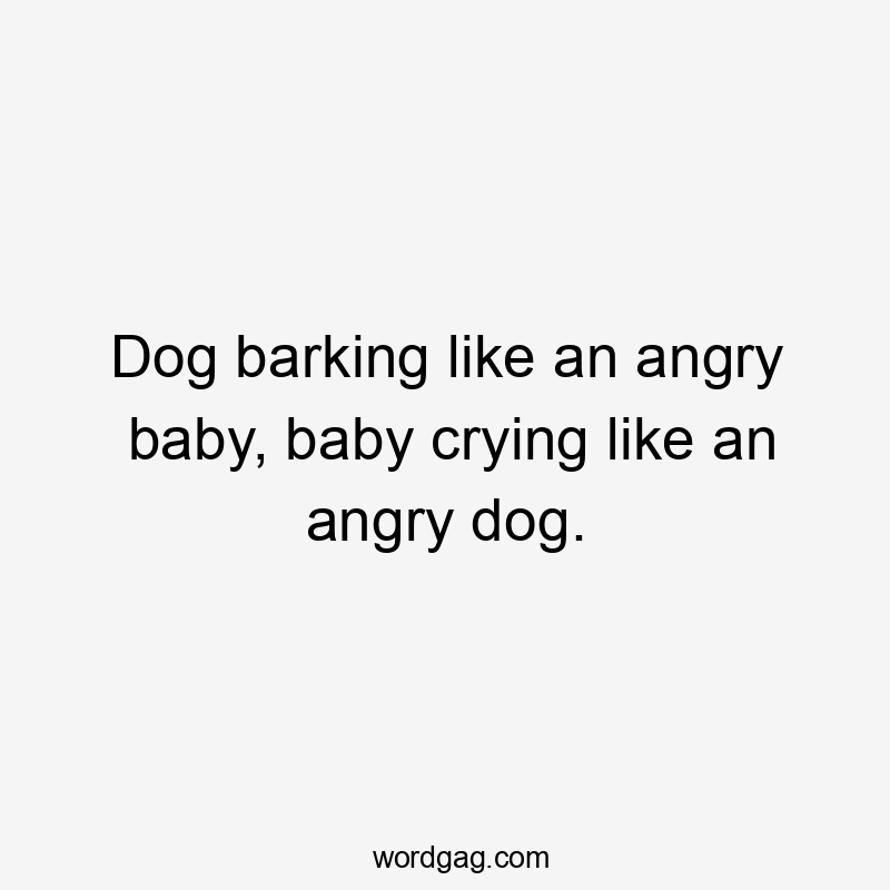 Dog barking like an angry baby, baby crying like an angry dog.