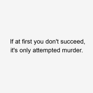 If at first you don't succeed, it's only attempted murder.