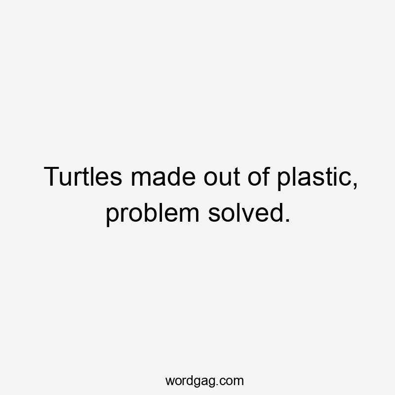 Turtles made out of plastic, problem solved.