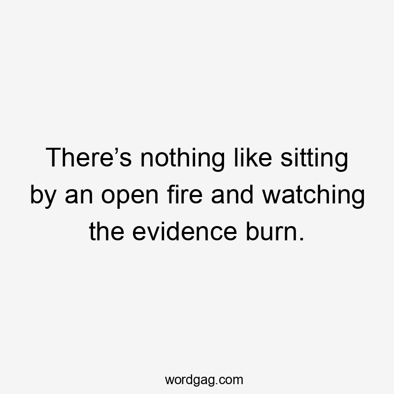 There’s nothing like sitting by an open fire and watching the evidence burn.