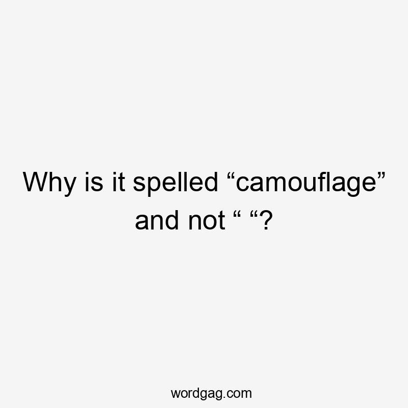 Why is it spelled “camouflage” and not “ “?