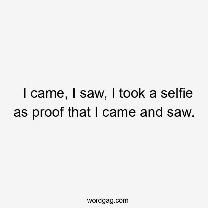 I came, I saw, I took a selfie as proof that I came and saw.