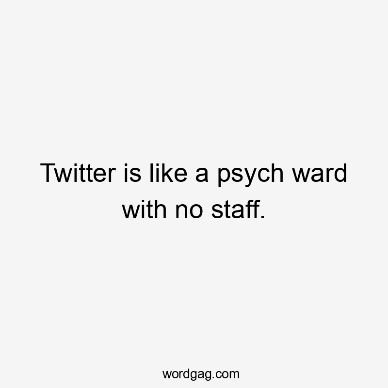 Twitter is like a psych ward with no staff.