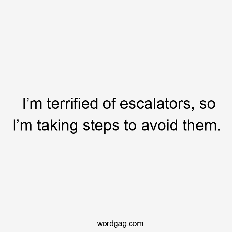 I’m terrified of escalators, so I’m taking steps to avoid them.