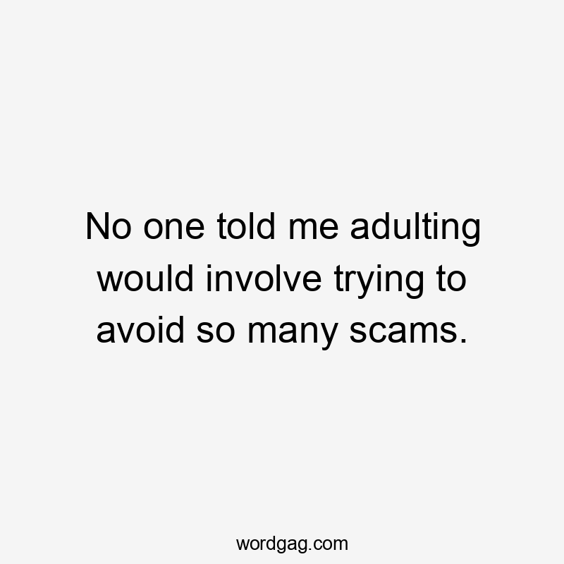 No one told me adulting would involve trying to avoid so many scams.