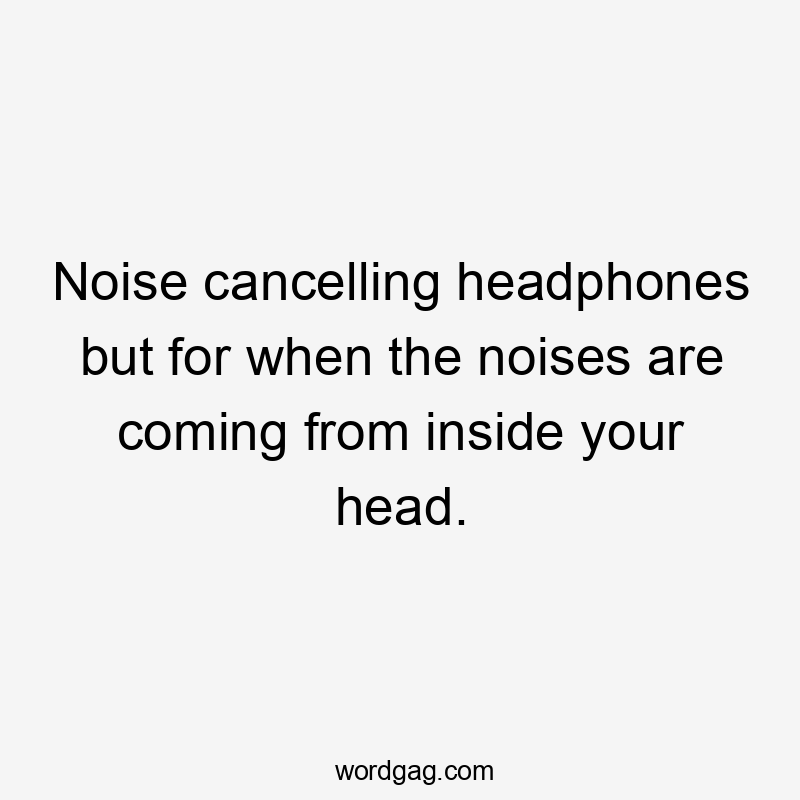 Noise cancelling headphones but for when the noises are coming from inside your head.