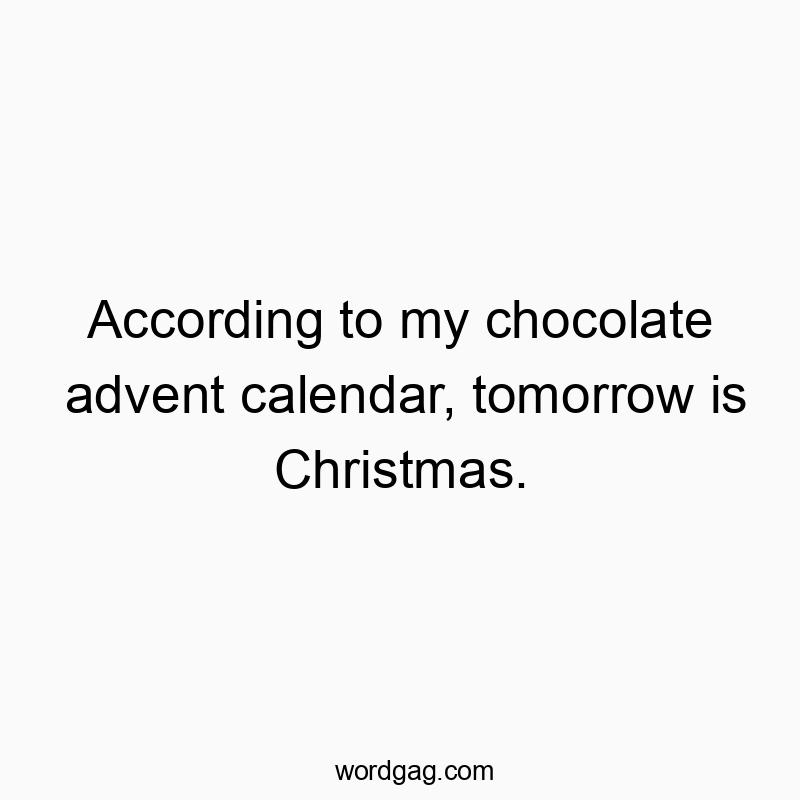 According to my chocolate advent calendar, tomorrow is Christmas.