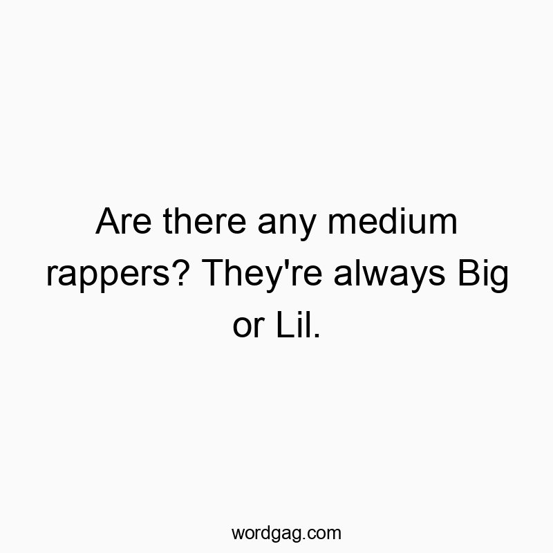 Funny comedy quotes - Are there any medium rappers? They’re always Big or Lil.