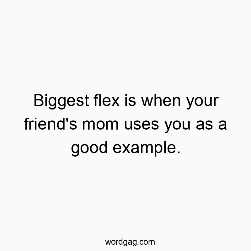 Biggest flex is when your friend’s mom uses you as a good example.