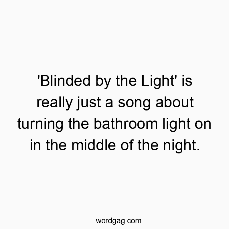 83 Funny bathroom quotes - ‘Blinded by the Light’ is really just a song ab…