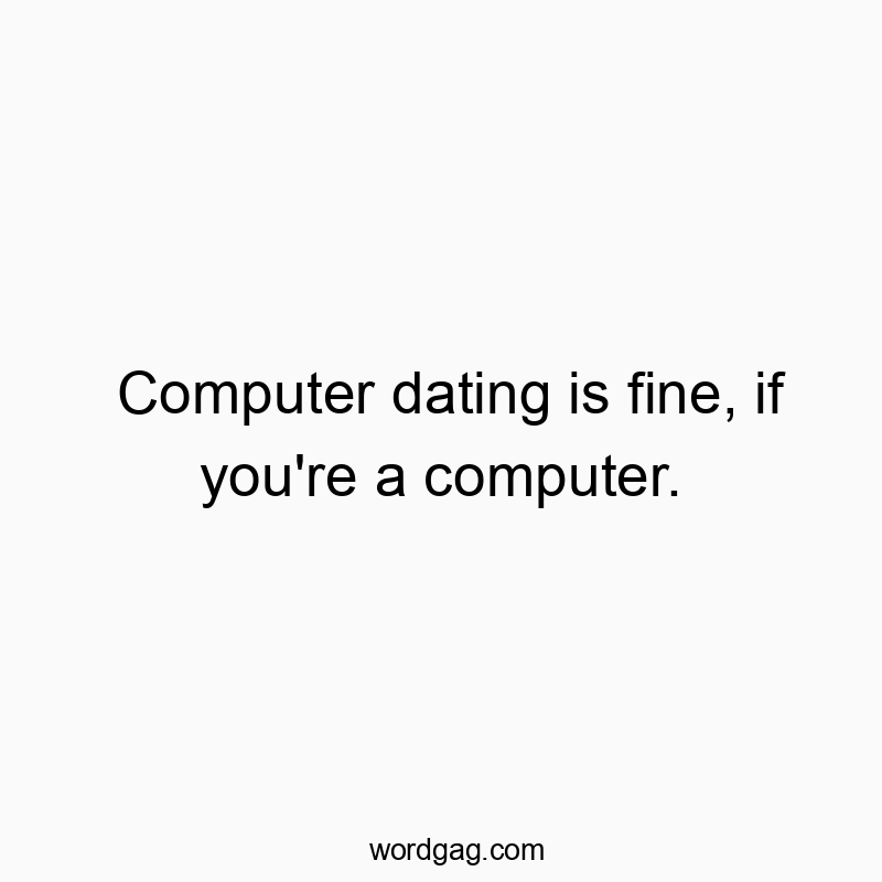 Computer dating is fine, if you’re a computer.