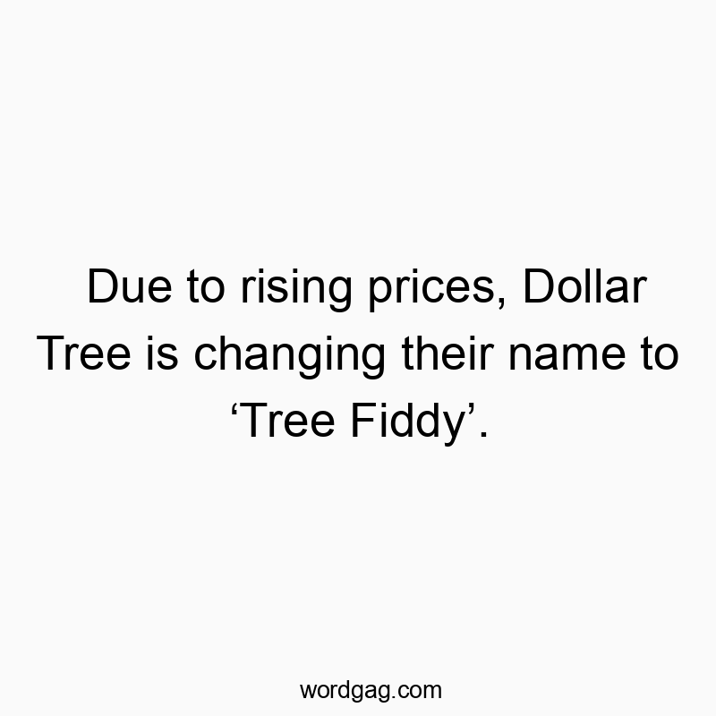 Due to rising prices, Dollar Tree is changing their name to ‘Tree Fiddy’.