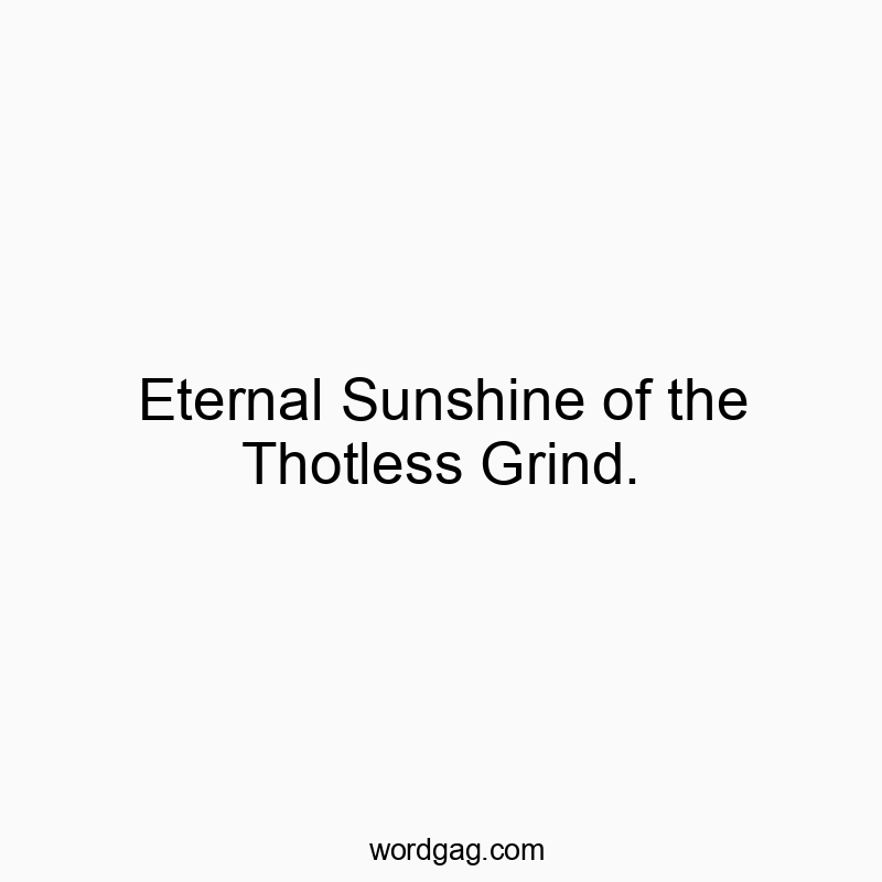 41 Funny slang quotes - Eternal Sunshine of the Thotless Grind.