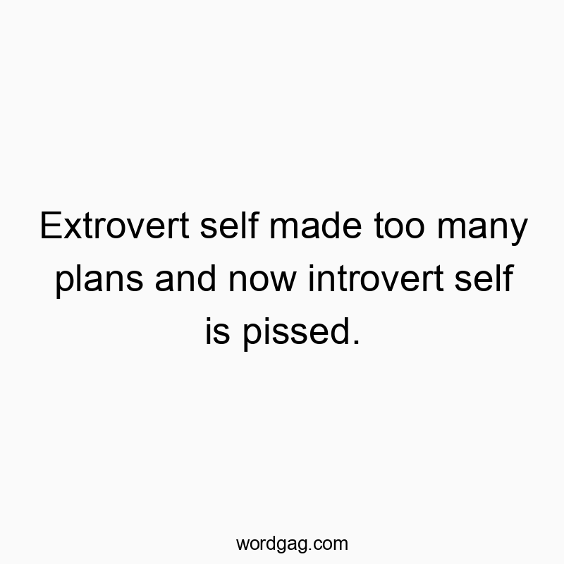 Extrovert self made too many plans and now introvert self i…