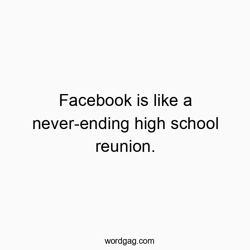 Facebook is like a never-ending high school reunion.