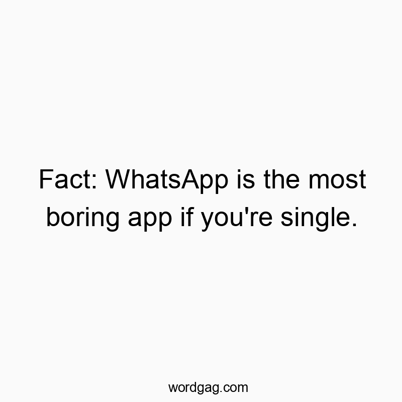 Fact: WhatsApp is the most boring app if you’re single.