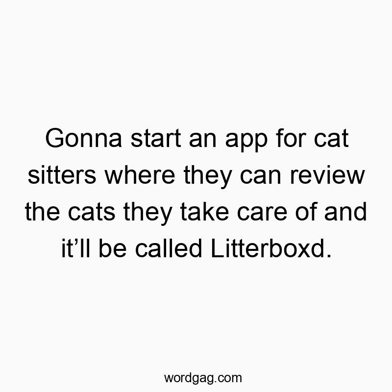Gonna start an app for cat sitters where they can review the cats they take care of and it’ll be called Litterboxd.