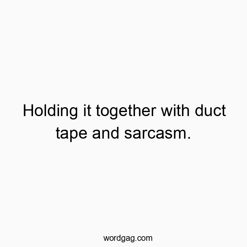 Holding it together with duct tape and sarcasm.