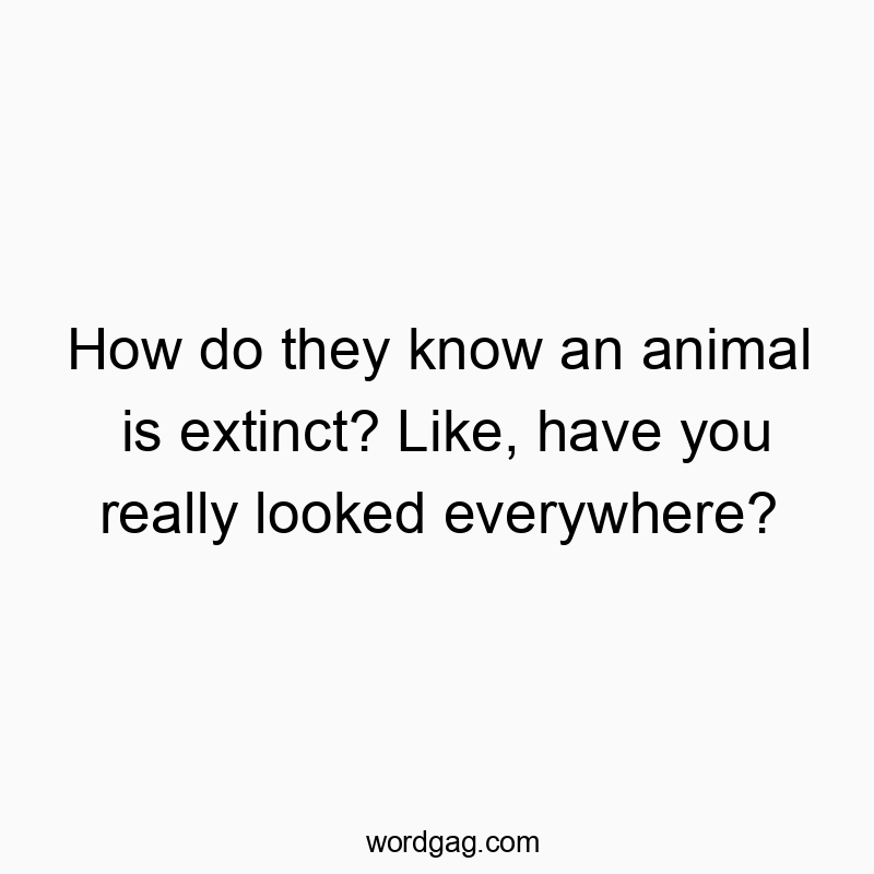How do they know an animal is extinct? Like, have you really looked everywhere?