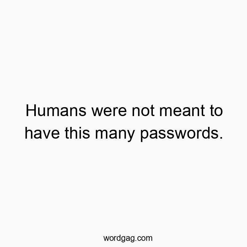Humans were not meant to have this many passwords.