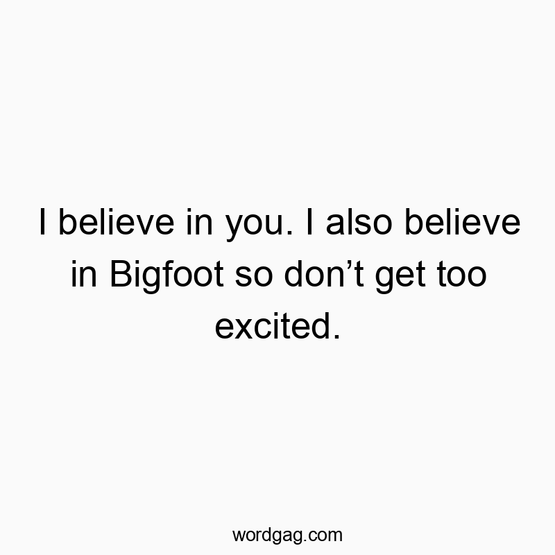42 Funny belief quotes - I believe in you. I also believe in Bigfoot so don’t get to…