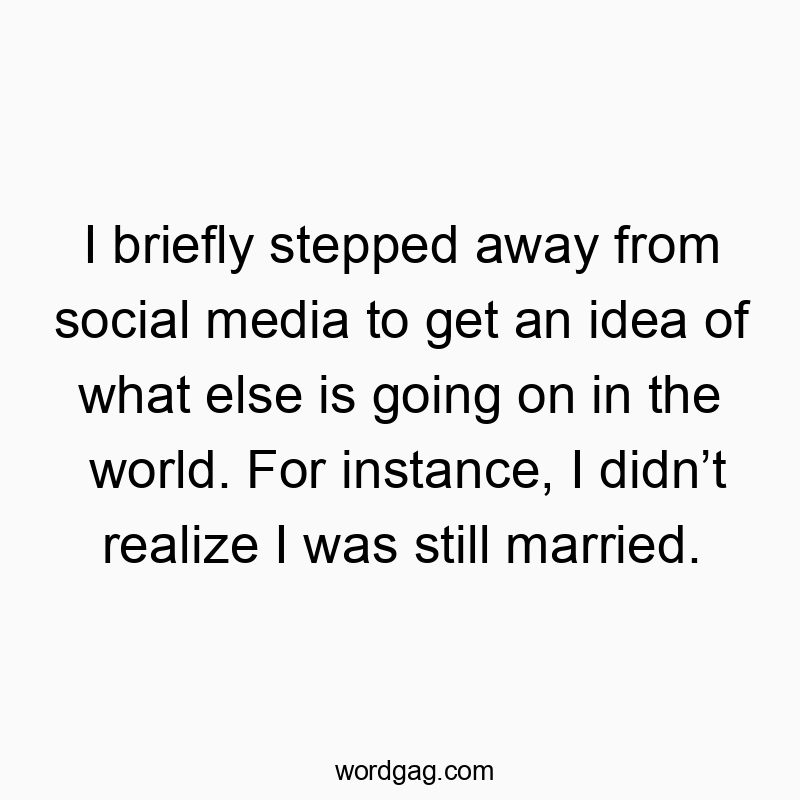 Funny life update quotes - I briefly stepped away from social media to get an idea of…