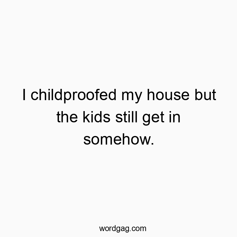 I childproofed my house but the kids still get in somehow.