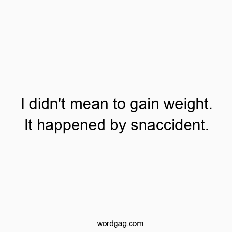I didn’t mean to gain weight. It happened by snaccident.