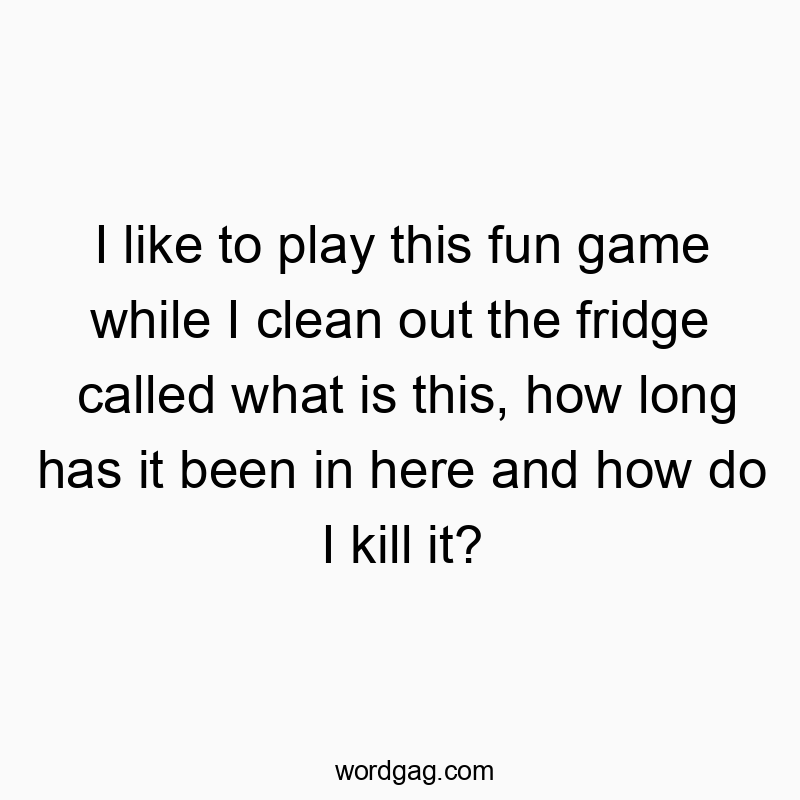 I like to play this fun game while I clean out the fridge c…
