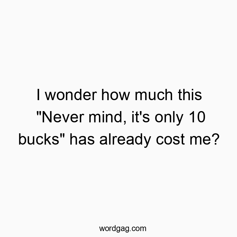 I wonder how much this “Never mind, it’s only 10 bucks” has already cost me?
