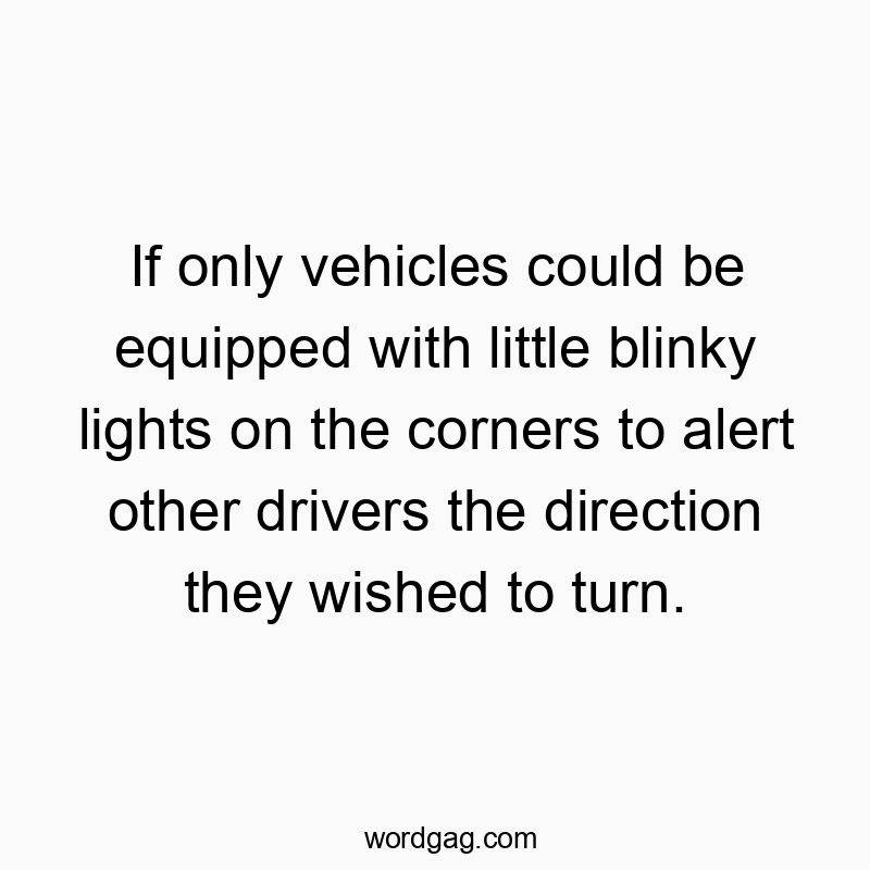If only vehicles could be equipped with little blinky light…