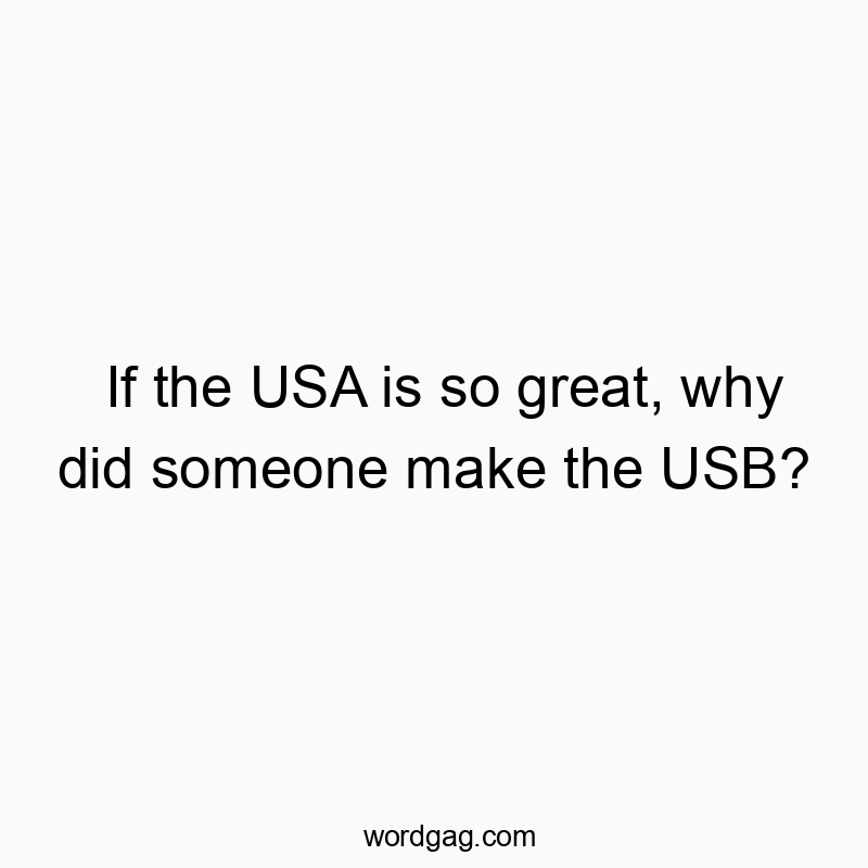 216 Funny comparison quotes - If the USA is so great, why did someone make the USB?