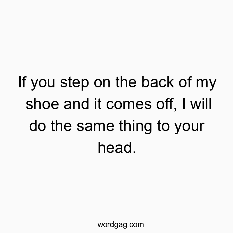 193 Funny playful quotes - If you step on the back of my shoe and it comes off, I will…