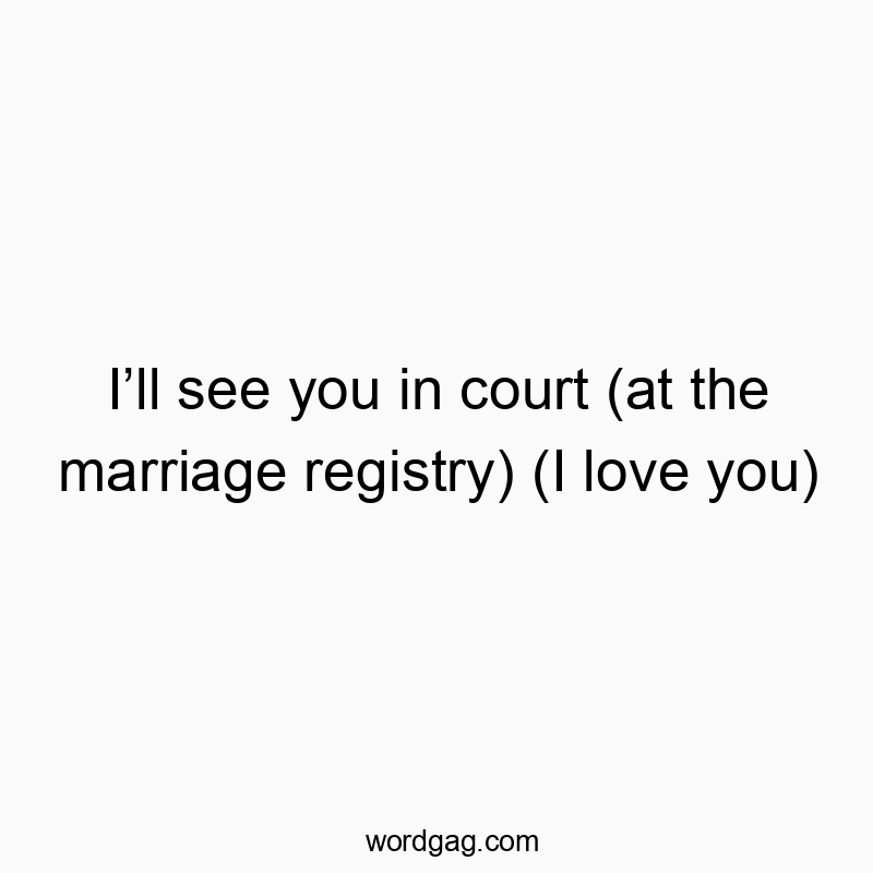 142 Funny marriage quotes - I’ll see you in court (at the marriage registry) (I love yo…