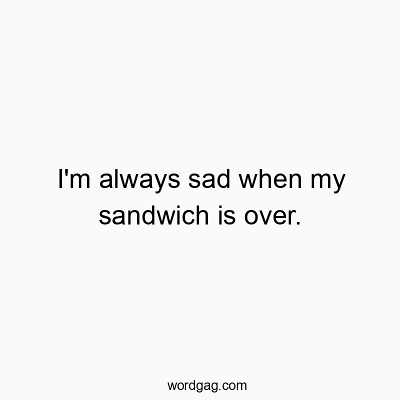 I’m always sad when my sandwich is over.