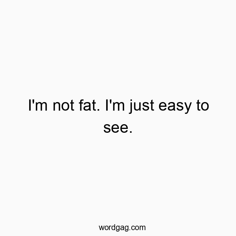 I’m not fat. I’m just easy to see.